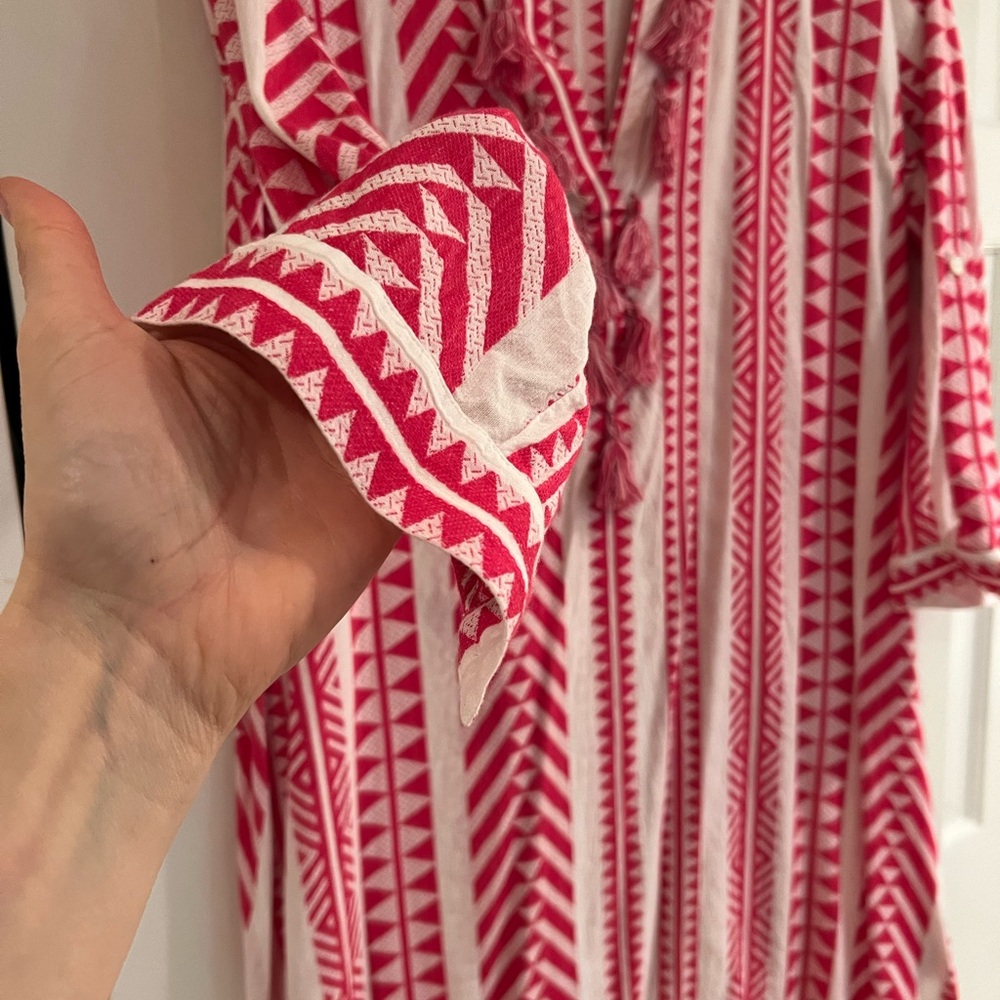 Pink and white tassel caftan - Picture 4 of 6